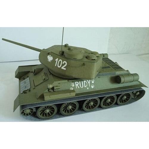 Soviet Union T-34 Medium Tank DIY 3D Paper Card Model Building Sets Construction Toys Educational Toys Military Model