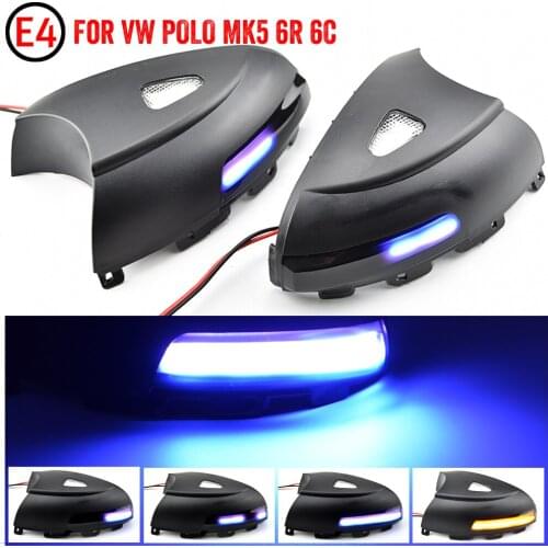 For VW Volkswagen Tiguan MK1 2008-2016 LED Dynamic Turn Signal Blinker Sequential Side Wing Mirror Indicator Light Puddle Light