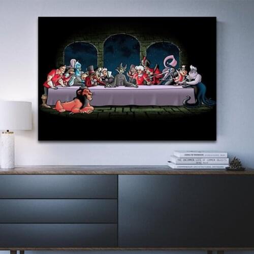 Disney Movie Character Villain Bad Dinner Canvas Painting Disney Home Wall Art Birthday Gift Kid Boy Bedroom Decor Cuadros