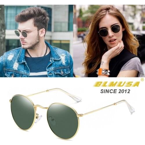 BLMUSA Classic 3447 Round Sunglasses Women Brand Designer Eyeglasses Men Pilot Vintage Sun Glasses Unisex Eyewear Gafas De Sol