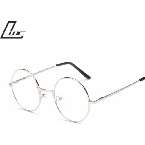 Men/women Round Sunglasses Retro Metal Frame Eyeglasses Korean Clear Lens Glasses Male Female Optical Circle Plain Mirror