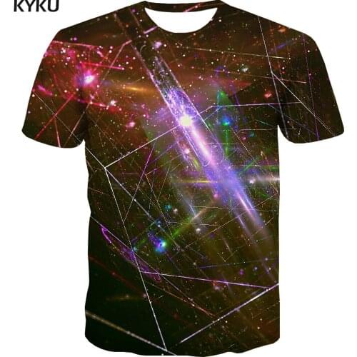 KYKU Abstract T shirt Men Psychedelic Tshirts Casual Colorful Funny T shirts Galaxy T-shirts 3d Mens Clothing Hip hop Fashion