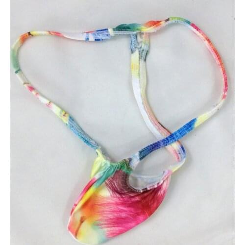 Mens Sexy Thong Bulge Pouch T-back Grape Smugglers stretchy Jersey G4034 Feather prints