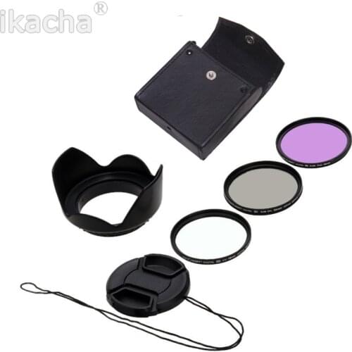 49 52 55 58 67 72 77mm Lens UV CPL FLD Filter Set+Lens Cap+Hood for Nikon D600 D3200 D3100 D7000 D5100 D80 D300S DSLR Camera