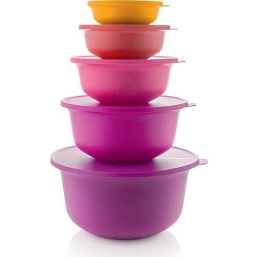 Tupperware Aloha Service and Storage Container Set (Aloha 450 ml, 1 lt, 2 lt, 4 l and 7.5 l total 5 piece settir.)