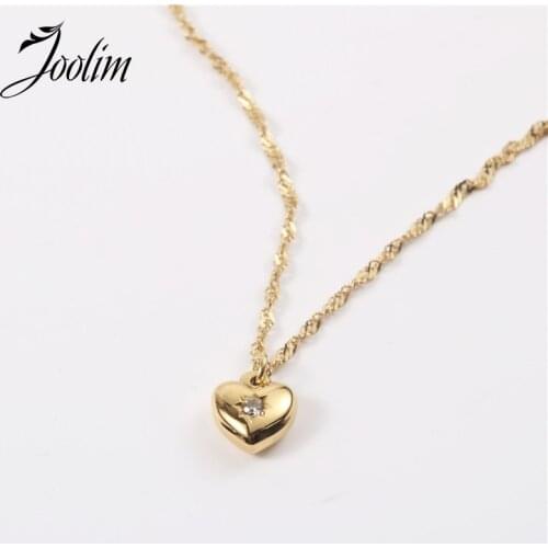 Joolim Gold Color Heart Pendant Necklace Stainless Steel Necklace