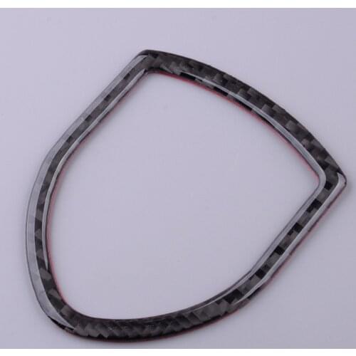 Car Exterior Front Logo Emblem Trim Cover Frame Black Carbon Fiber Fit For Porsche Cayenne Macan 2014 2015 2016 2017 2018 2019