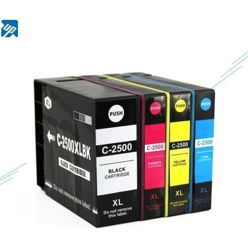 4 PGI2500 XL Ink Cartridges for Canon IB4050/MB5050/MB5350/MB5150/MB5450/IB4150 full with Pigment Ink PGI-2500