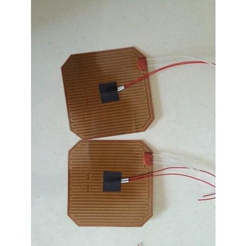 Polyimide heating film electric heating 85.6mmx85.6mm 24V 24W 3M adhesive PI 1A pt100 Aclass temperature sensor vacuum heating