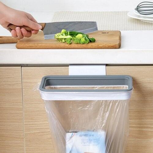 Portable Plastic Garbage Hanging Bag Kitchen Trash Storage Rack Bag Hook Scouring Portable Space-Saving Hot Sale