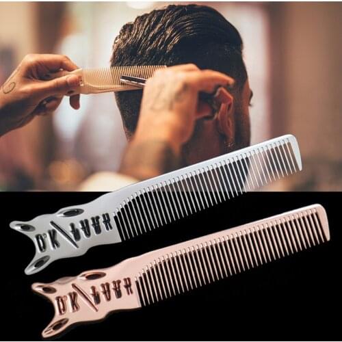 Hairdressing aluminum comb Space aluminum comb Hair stylist aluminum comb Hair cutting aluminum comb Mens Flat Hair Comb