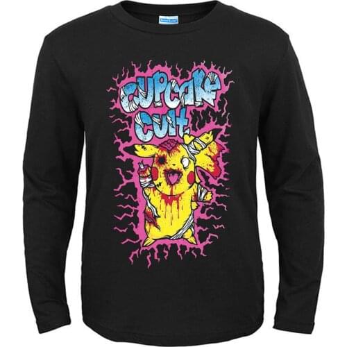 3 designs cupcake cult Gamer Rock Brand men women full long sleeves shirt 3D Hardrock heavy Dark Metal 100%Cotton skateboard