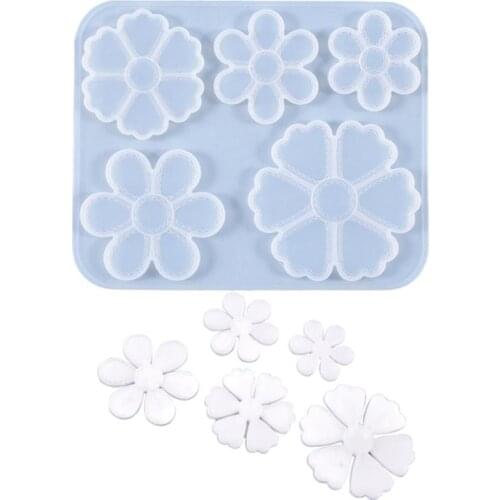 DIY Making Silicone Molds For Resin Flower Shape Epoxy Resin Mold Key Chain Necklace Pendant Craft Jewelry Making Tool