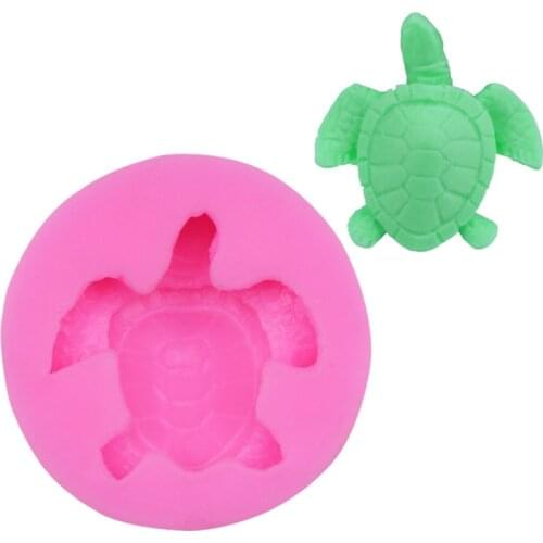 Silicone Fondant Mold Cute lovely Sea Turtle Shape Ocean Theme Fondant Cake Decoration Gum Paste Chocolate Mould Small Size