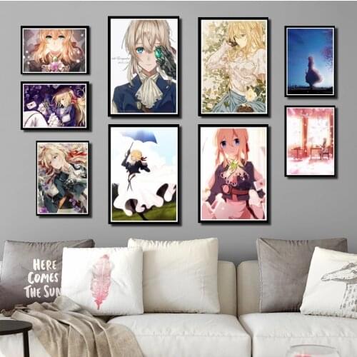 Perfect JL Violet Evergarden Hot Anime Art Poster Wall Picture Home Decor wall stickers