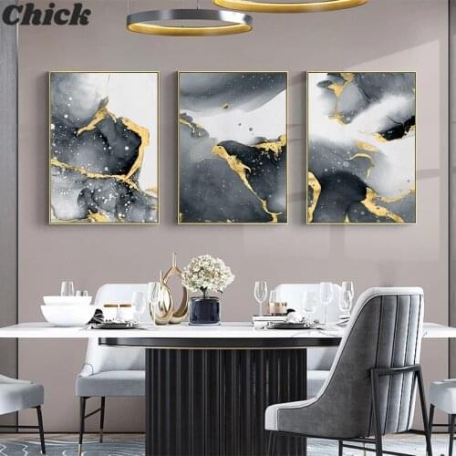 Modern Abstract Canvas Poster Golden Black Wall Art Painting Nordic Posters And Prints Wall Pictures For Living Room Home Decor