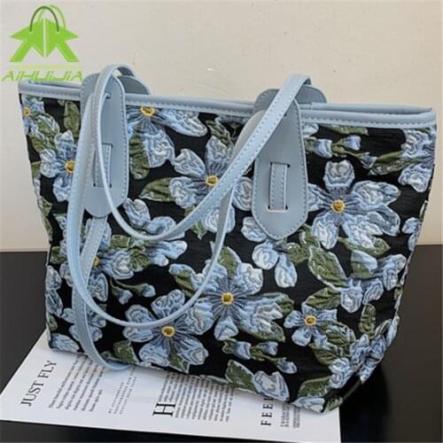 New Color Matching Printing Women Shoulder Bag Fashion Trend Multifunction Hand Bag High Capacity Casual High Quality Canvas Bag