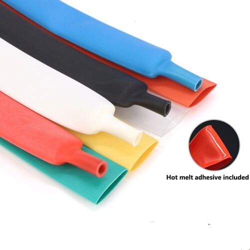 Φ25.4mm Heatshrink Tube Wire Sleeves Wrap Waterproof 3:1 Ratio Glue Lined Black/White/Orange/Transparent/Red/Blue/Yellow/Green