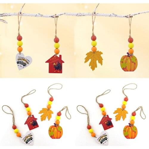 1Pcs thanksgiving Wood Chips Hanging Ornaments Halloween Decoration Wooden Pendants Pumpkin Fall Maple Leaf Autumn Leaves Decor