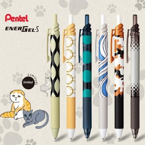 1Pc Pen/3Pcs Refill Japan PENTEL BLN125 0.5mm Black Ink Limited Cartoon Pattern Quick-drying Press Gel Pen Student Supplies