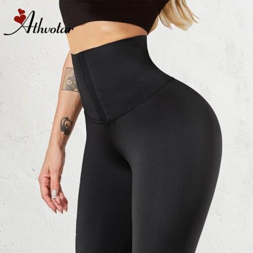 ATHVOTAR High Waist Yoga Leggings Women Black Fitness Leggings Women Slim Workout Pants Sportswear Push Up Short Leggings