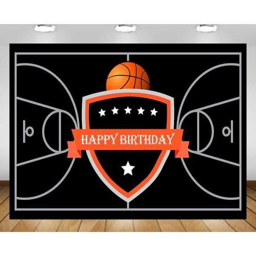 Basketball themed background Party Banner Kids Child Birthday Props Boy Children Birthday Party backdrop Photostudio Decor