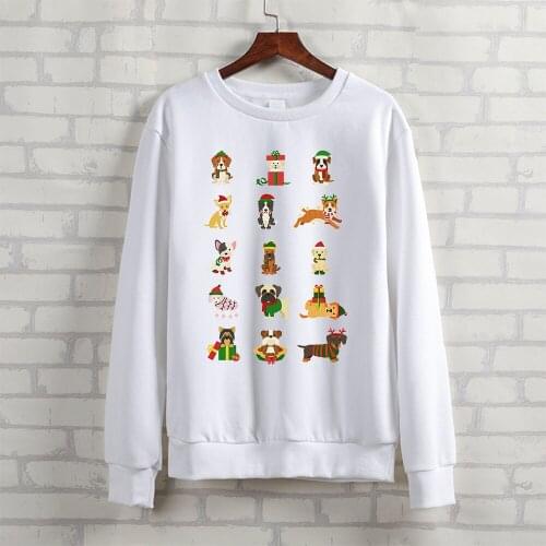 BLINGPAW Christmas Dogs Printed Unisex Crewneck Sweatshirt Heavy Blend Crew Neck Long Sleeve Plus Size Punk