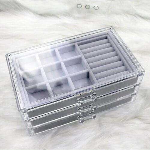 Large Ring Box Jewelry Packaging &Jewelry Display Box Armoire Dressing Chest with Clasps Bracelet Ring Organiser Carrying Cases
