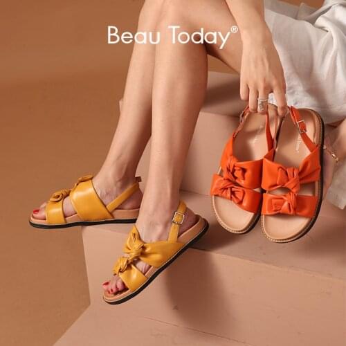 BeauToday Sandals Women Microfiber Platform Shoes Slingback Strap Butterfly-Knots Summer Beach Ladies Casual Shoes 32208