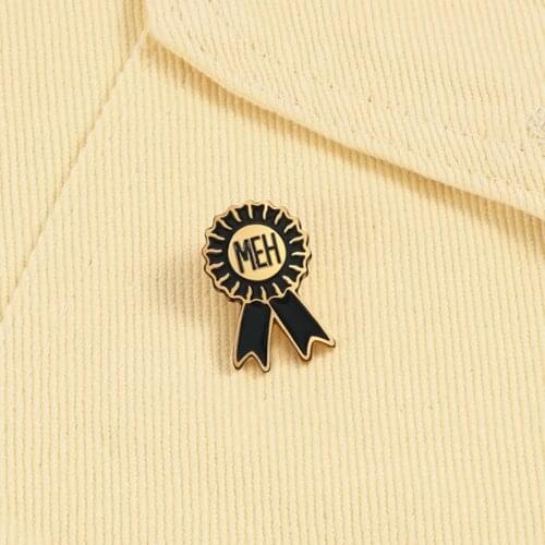 Black Badges Honor Medal Brooches MEH Simple Metal Custom Enamel Pins Gift for Students Fashion Jewelry Lapel Backpack Denim Pin