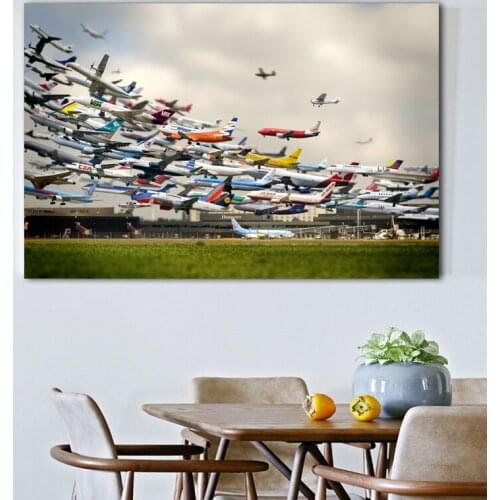 Decorative Painting Wall Art Aircraft take off Amazing Picture Canvas Art Posters and Prints Modern Home Decorations