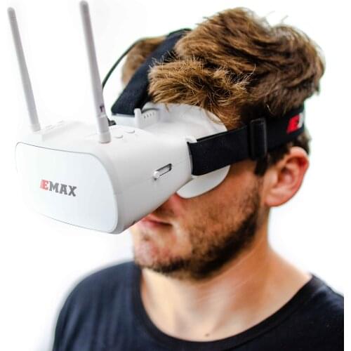 Emax Tinyhawk 5.8G 48CH Diversity FPV Goggles 4.3 Inches 480*320 Video Headset w/Dual Antennas 4.2V 1800mAh Battery For RC Drone