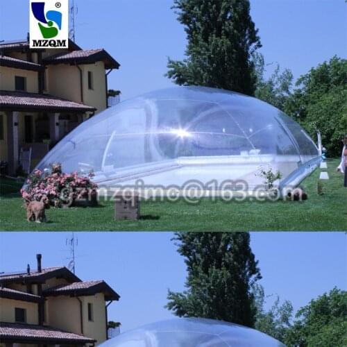 MZQM giant outdoor clear transparent inflatable pool cover, transparent inflatable pool bubble dome tent