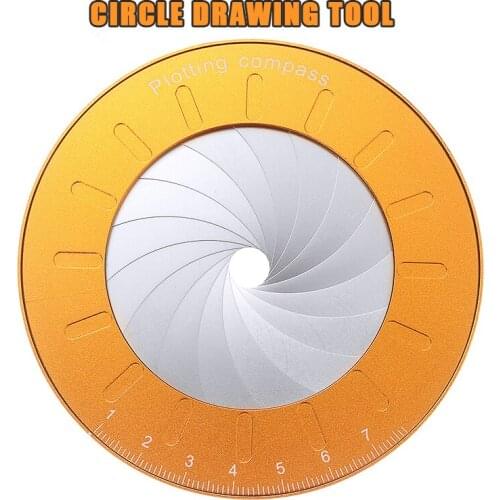 Circle Drawing Tool Stainless Plotting Compass Adjustable Drawing Ruler Creative Drafting Circle Tools Round Measurement Tool