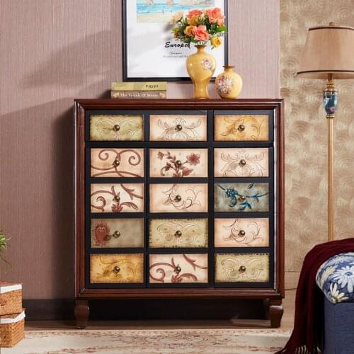 American Country Retro Home Shoe Cabinet Modern Multifunctional Painted Hall Cabinet Simple Entrance Entrance Storage Cabinet