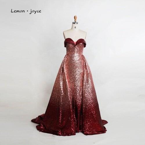 Lemon joyce Sequined Prom Dress 2020 Gorgeous Sweetheart Backless Simple Evening Dress Party Dress Ball Gowns Reflective Dress