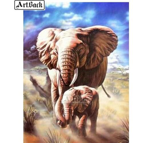 New special square diamond diamond painting elephant full 3d round diamond embroidery animal mosaic crafts decorative painting