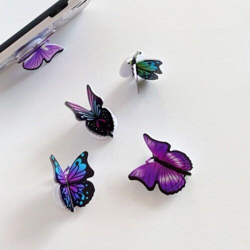 New 1PC Cute 3D Butterfly Folding stand For Mobile phone Holder for iPhone 11 For Samsung For Huawei For smartphone socket