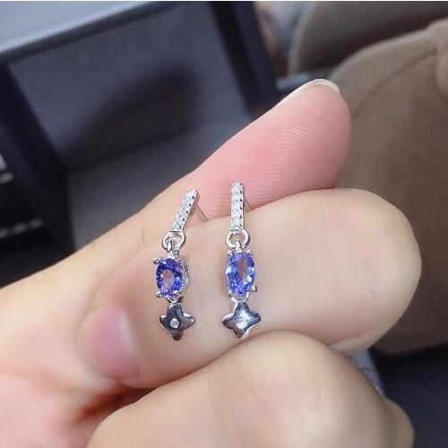 Engagement Best Gift Tanzanite Earring Natural And Real 925 sterling silver Tanzanite Earring