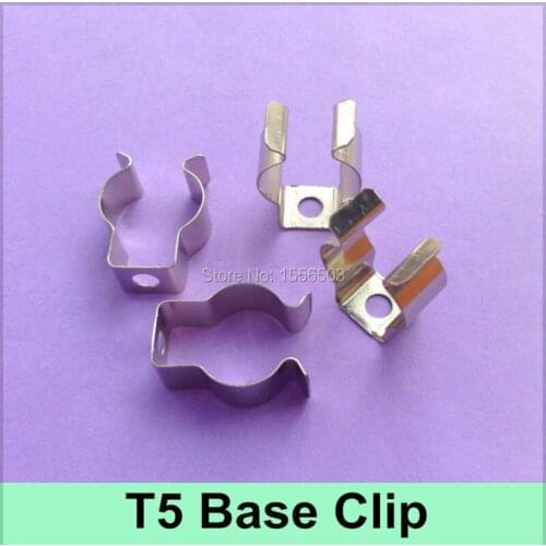 100X Tube Lamp T5 Clip For Fluorescent lamp T5 Base Holder Metal Clips Wedge Bracket Connector Bases
