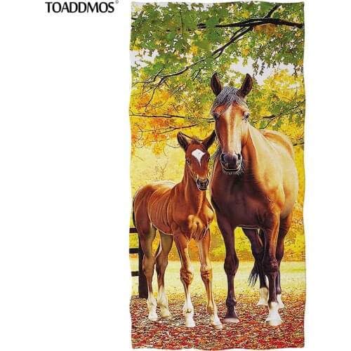 TOADDMOS Horse Design Bath Towel Premium Face Hair Quick Dry Towel Soft Washcloth Facecloth for Kids Adults Beach Towel toalla