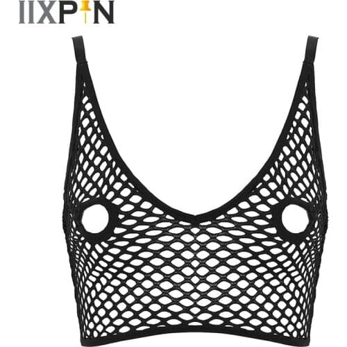 Sexy Bralette Women Erotic Lingerie Bra Top See Through Netted Bras Sexy Nipples Hollow Out Ladies Longline Bra Tops Nightwear