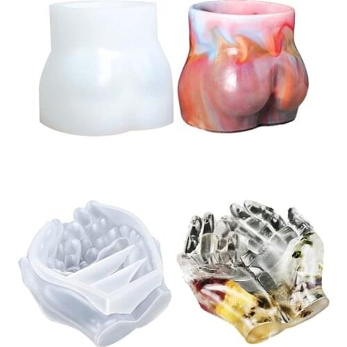 Human Butt Vase Silicone Mold Body Art Pen Holder Casting Molds Nordic Decoration Vases for Flowers Garden Accessories