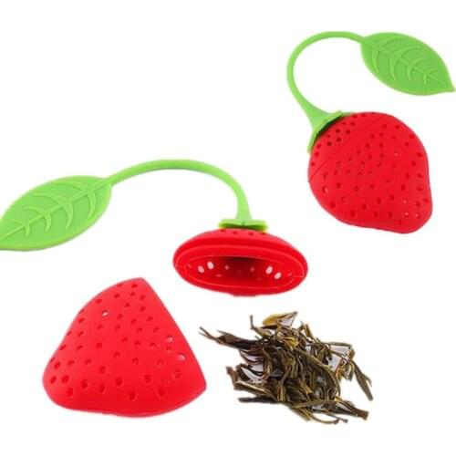 Strawberry Design tea infuser Silicone Loose Tea Leaf Strainer Herbal Spice Infuser Filter Tools strainer for tea bag SN362