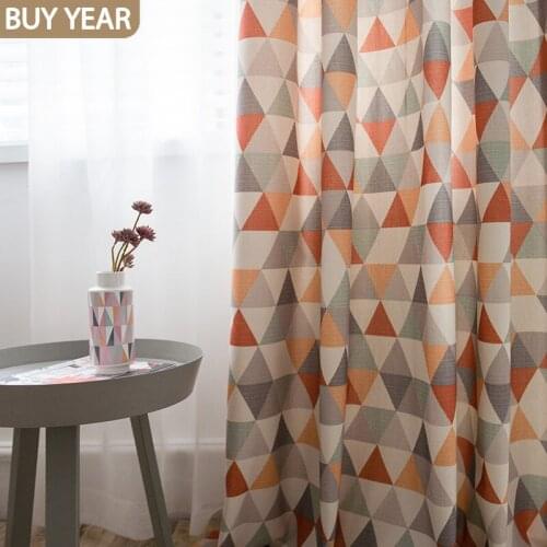 ModernCurtains for Living Dining RoomBedroom European-style Polyester-cotton Fabric Printed Curtain FinishedProductCustomization