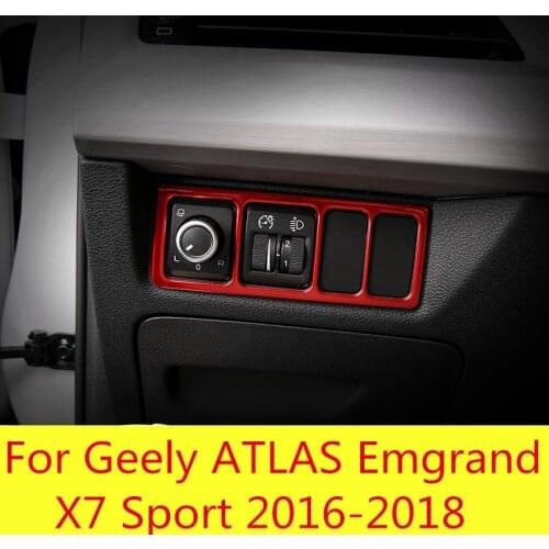 Car styling Headlight adjustment sequins decorative frame Interior car Accessories For Geely ATLAS Emgrand X7 Sport 2016-2018