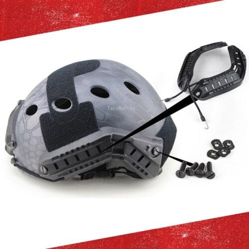 Tactical Helmet Side Rail Mount Adapter with Lanyard Military Shooting Fast Helmet Guide Rail Adapter CS Helmet Accessories