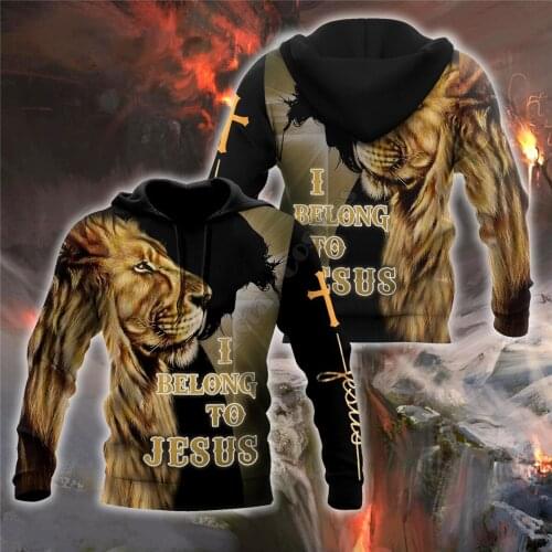 Lion love Jesus 3D All Over printed Hoodies Sweatshirt zipper hoodies women For men Pullover Cosplay Costumes
