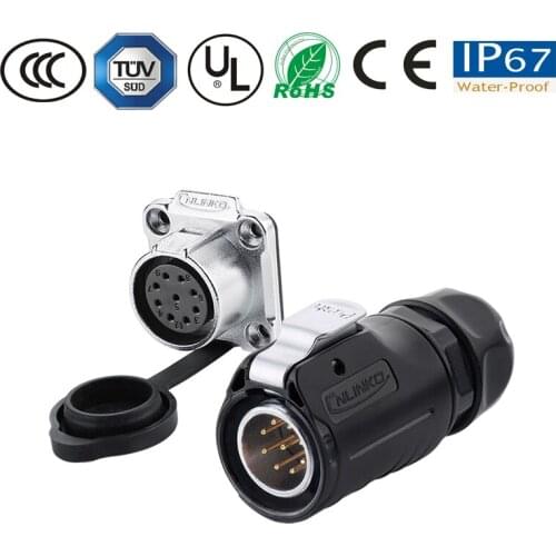 Waterproof Connector Cable Wire male Plug Female Socket M20 9 Pin led Lamp/Solar Energy/Outdoor Electrical Connector