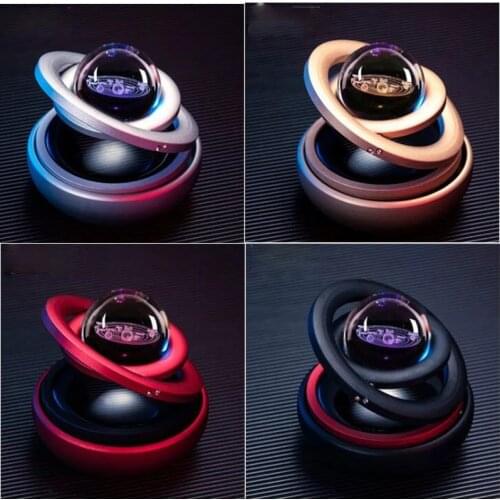 Solar Galaxy Rotating Ornaments Double Ring Suspension Solar Car Perfume Car Decoration Magnetic Levitation Car Air Freshener